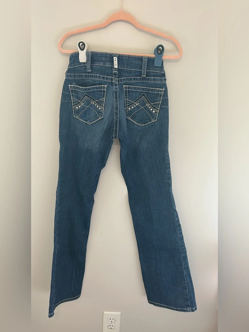 Ariat Dark Blue Bootcut Jeans with Embroidered Pockets
